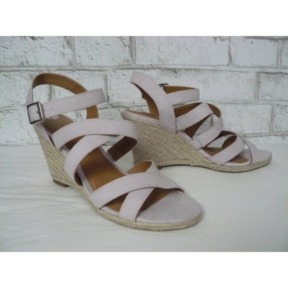 Dolce Vita DV8 Pink Faux Suede Strappy Plume Espadrille Sandals 7.5 NEW